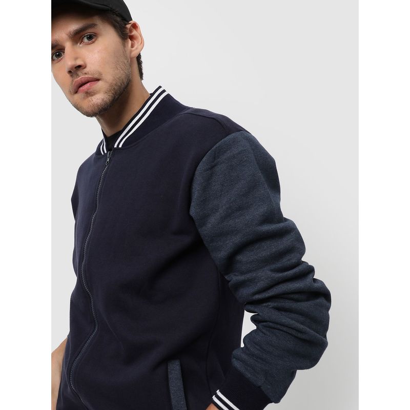 Campus Sutra Colorblocked Varsity Jacket Constrast (S)