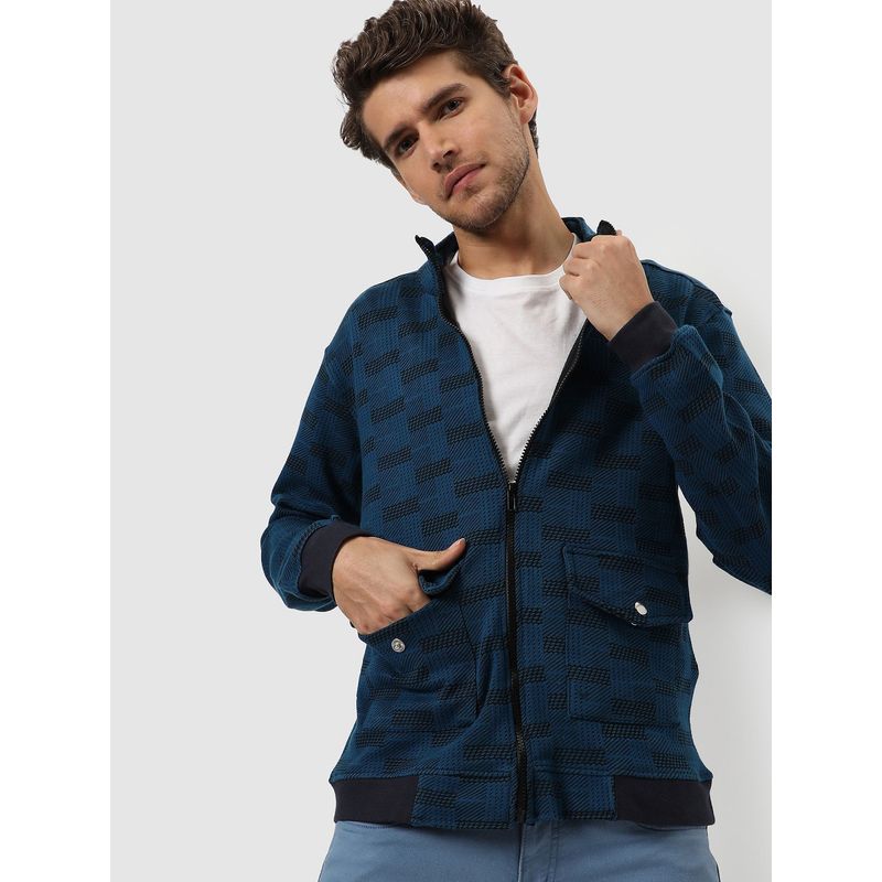 Campus Sutra Checked Stylish Casual Zip-Front Jacket (S)