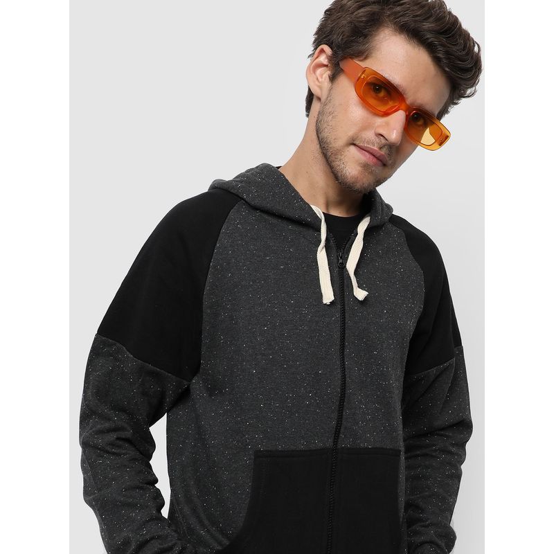 Campus Sutra Colorblock Stylish Hooded Sweatshirts (S)