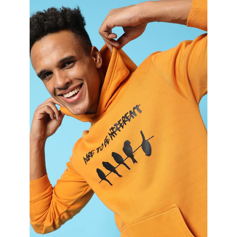 Campus Sutra Typography Print Hoodie Kangaroo Pocket (S)