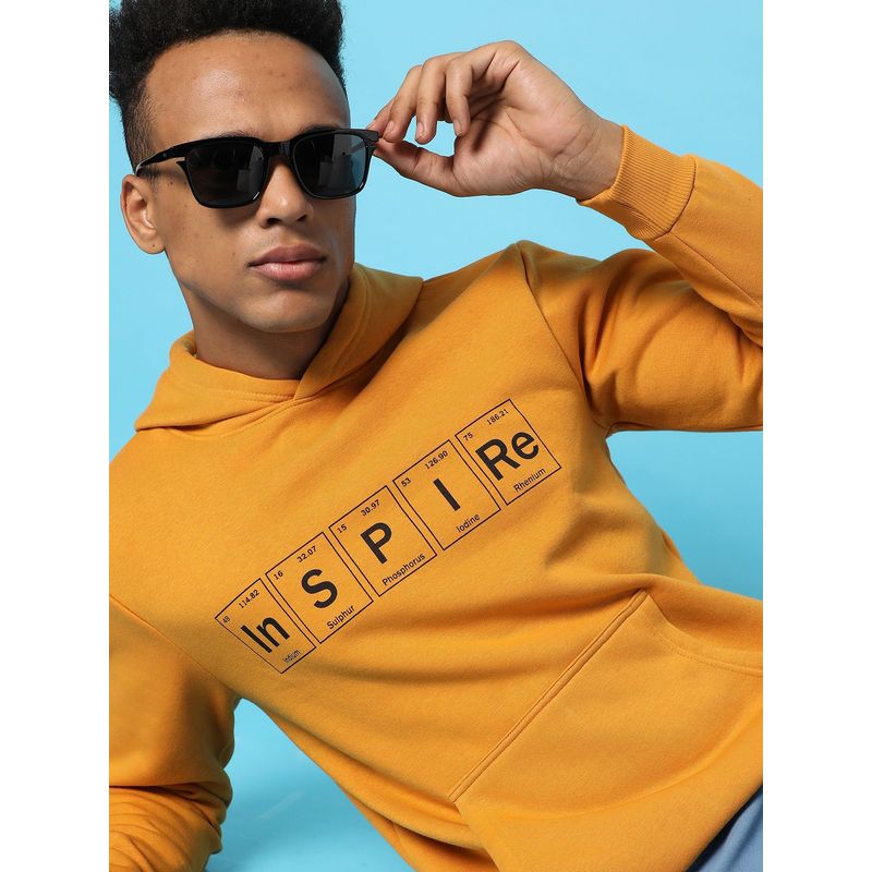 Campus Sutra Typography Print Hoodie Kangaroo Pocket (S)