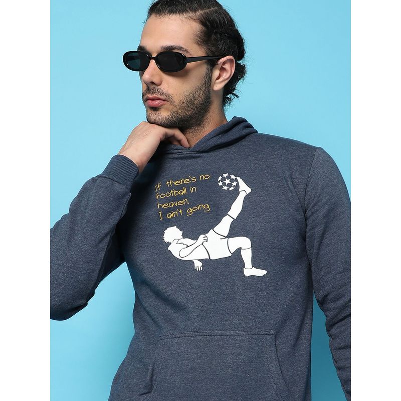 Campus Sutra Printed Stylish Full Sleeve Hooded Sweatshirt (S)