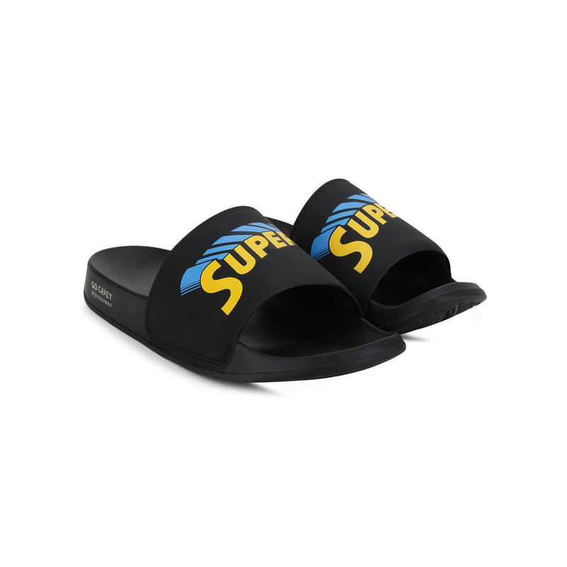Campus Superman Black Sliders (UK 6)