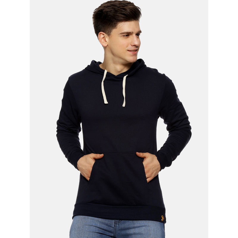 Campus Sutra Navy Blue Solid Sweatshirt (XL)