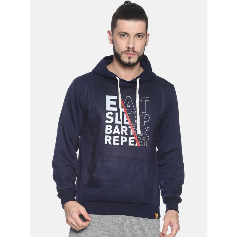 Campus Sutra Blue Printed Sweatshirt (XL)