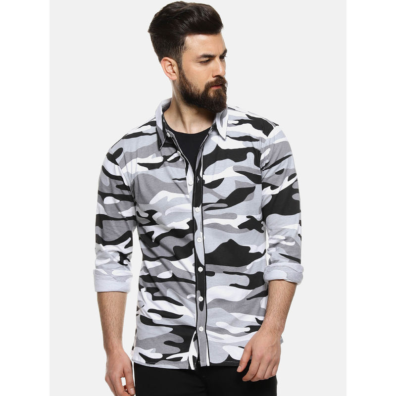 Campus Sutra Men Camouflage Full Sleeve Casual Shirt(S)