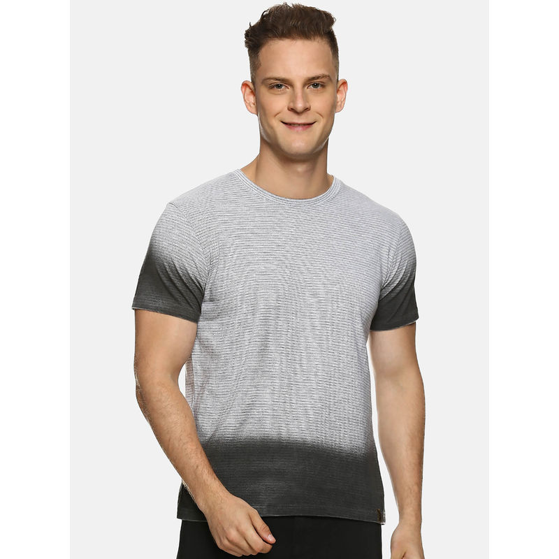 Campus Sutra Men Solid Round Neck Beige T-Shirt (S)