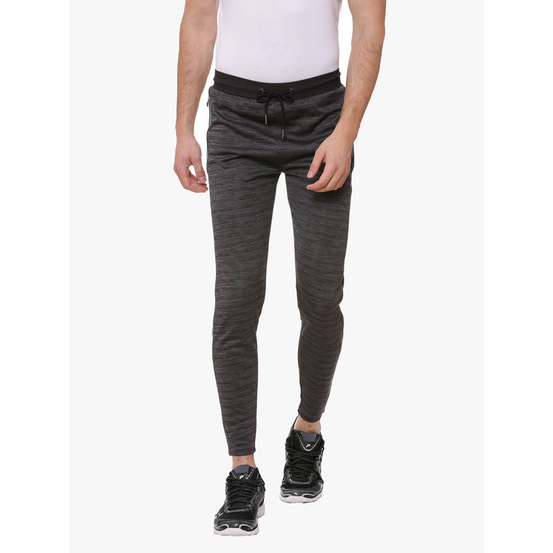 Campus Sutra Men Self Design Grey Track Pants (XL)