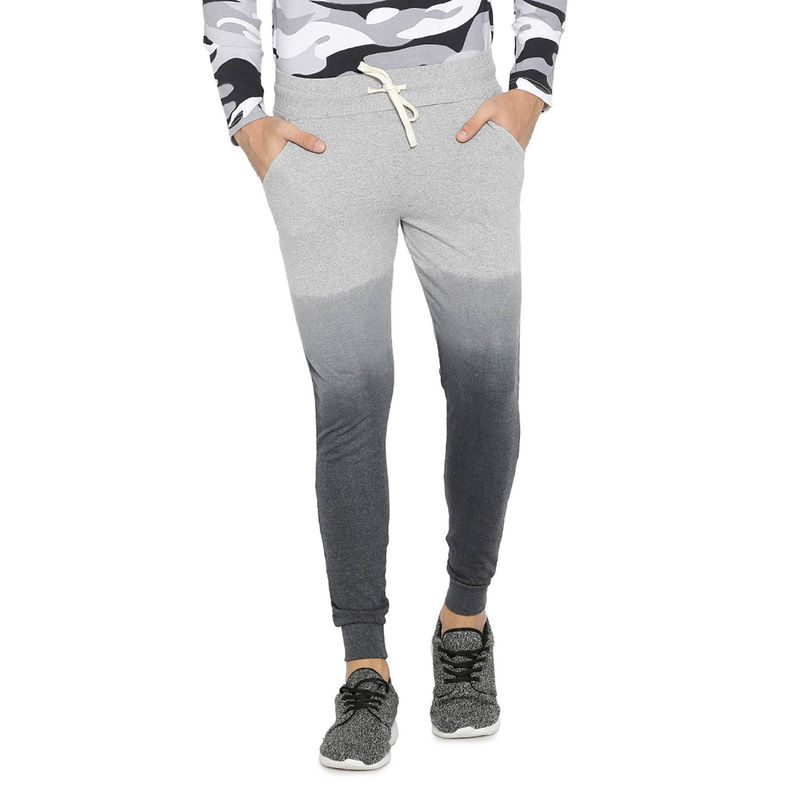 Campus Sutra Men Solid Grey Track Pants (L)