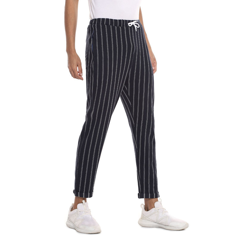 Campus Sutra Striped Stylish Casual & Evening Track pant (M) (M)