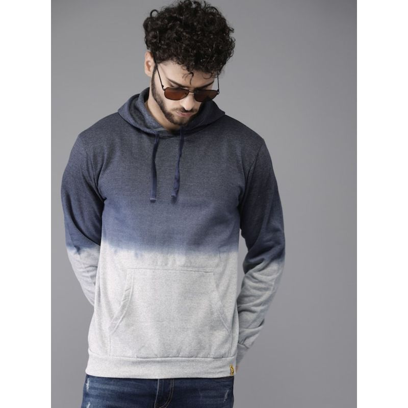 Campus Sutra Men Colorblocked Full Sleeve Stylish Casual Hooded Sweatshirts (XL)