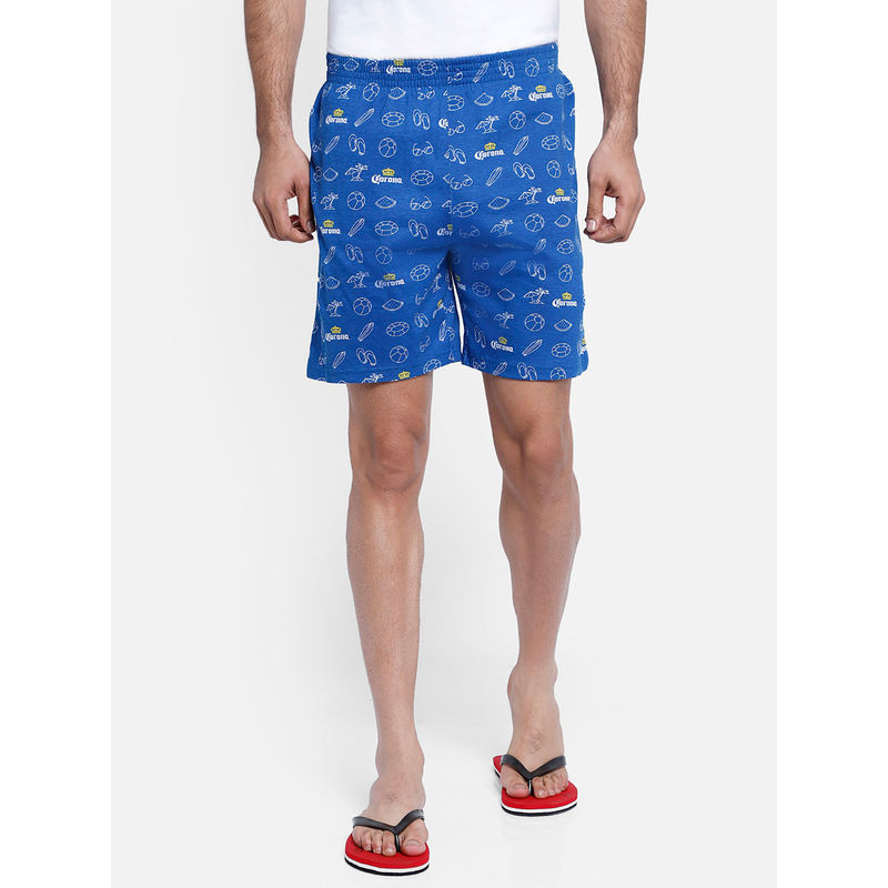 Free Authority Corona Featured Boxers for Men Blue (S) (S)
