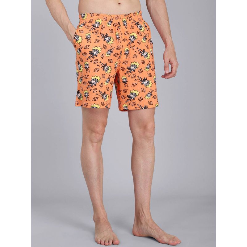 Free Authority Orange Naruto Printed Boxers For Men (S)