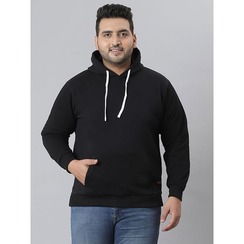 Instafab Plus Men Solid Stylish Full Sleeve Hooded Casual Sweatshirts (3XL)