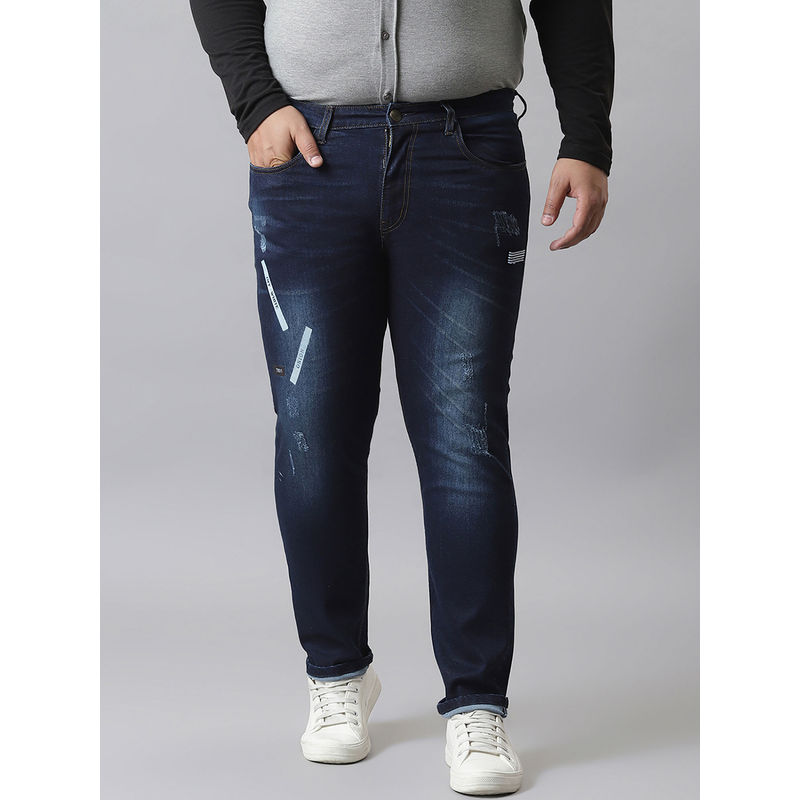 Instafab Plus Men Printed Stylish Casual Denim Jeans (38)