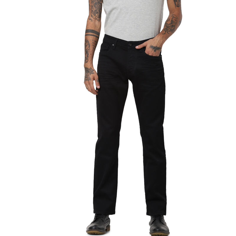 Jack & Jones Black Low Rise Clark Regular Fit Jeans (28-30)