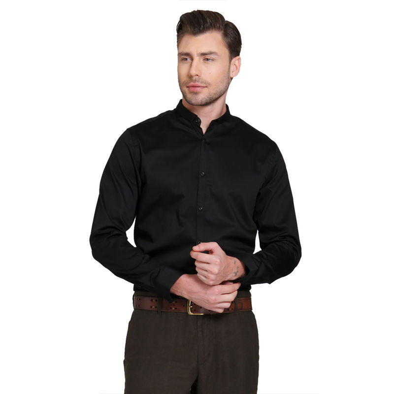 Jack & Jones Black Full Sleeves Shirt (M)