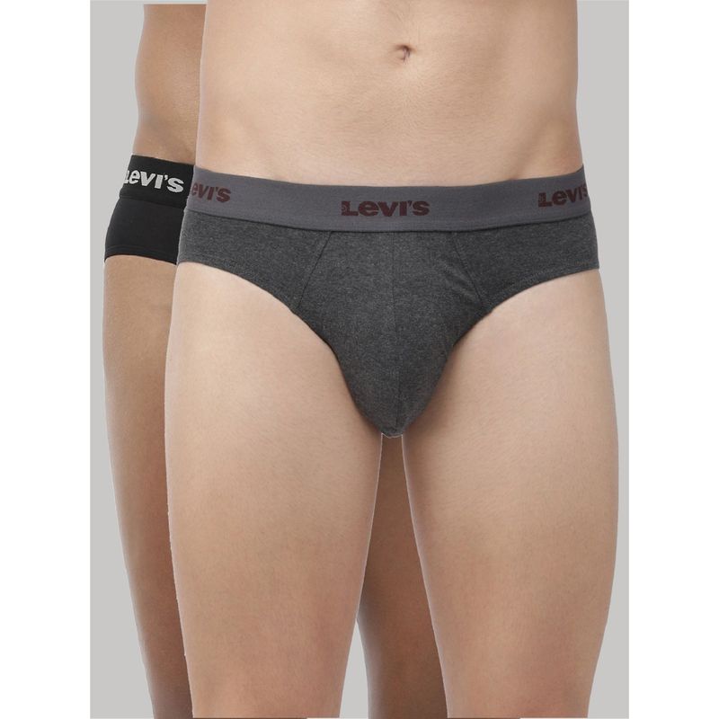 Levi's Men Cotton 100 Ca Solid Neo Brief Snug Fit (Pack Of 2) Multi-Color (L)