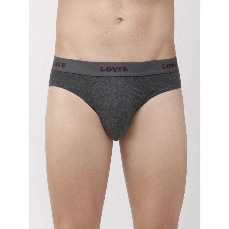 Levi's Men Cotton 100 Ca Solid Neo Brief Snug Fit Grey (M)