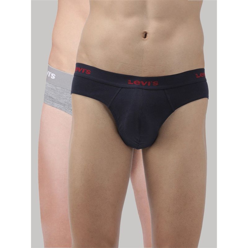 Levi's Men Cotton 100 Ca Solid Neo Brief Snug Fit (Pack Of 2) Multi-Color (L)