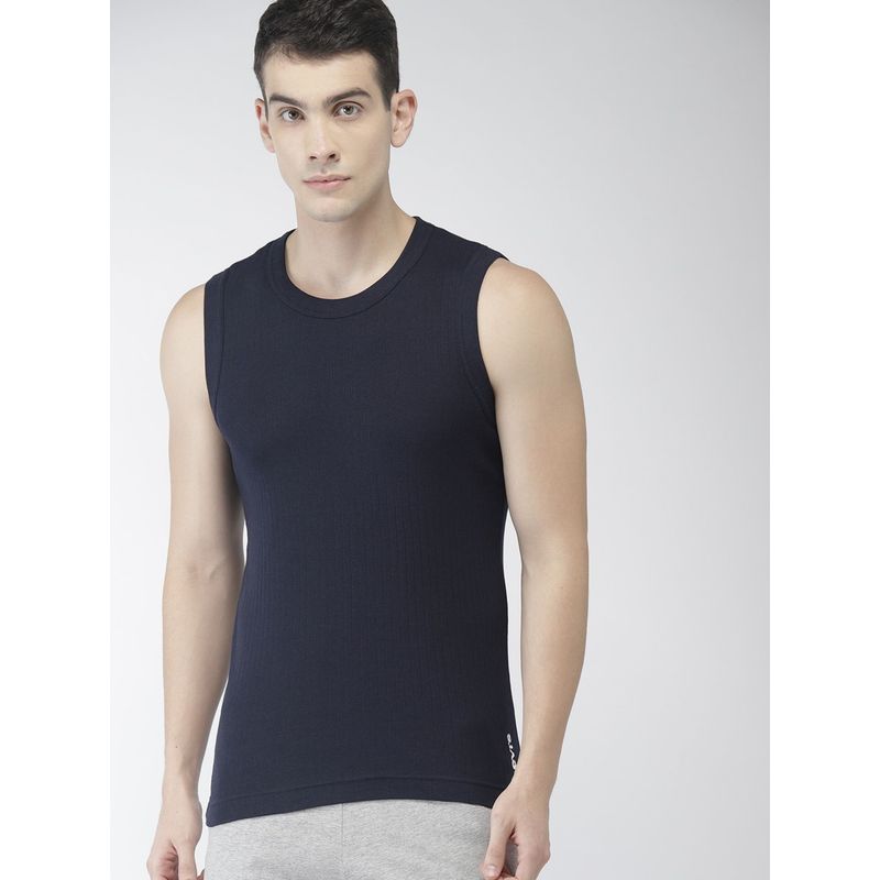 Levi's Men Cotton 100 Ca Solid Sleeveless Gym Vest Blue (S)