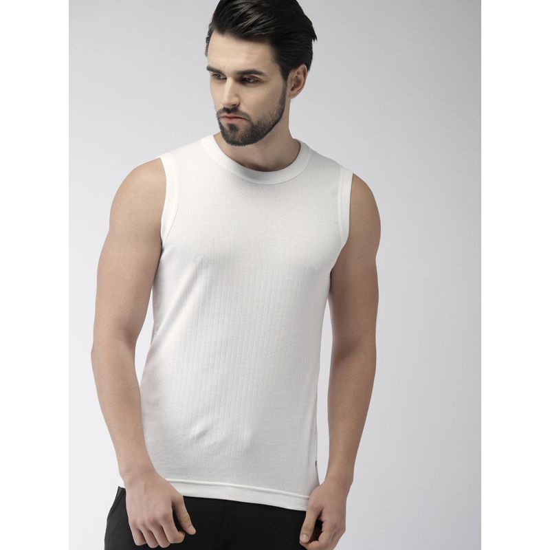 Levi's Men Cotton 100 Ca Solid Sleeveless Gym Vest White (S)