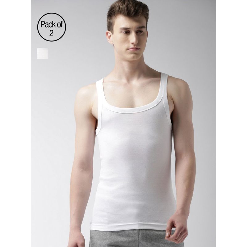 Levi's Men Cotton 100 Ca Solid Sports Rib Vest (Pack Of 2) Multi-Color (M)