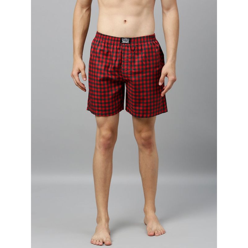 Levi's Men Regular Fit Checkered Boxer Shorts Multi-Color (XL)