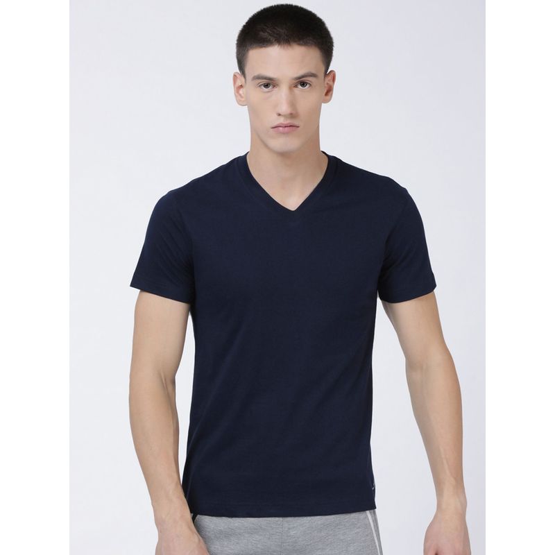 Levi's Men Ultra-Soft Cotton 300 Ls Classic V Neck Solid T-Shirt Blue (S)