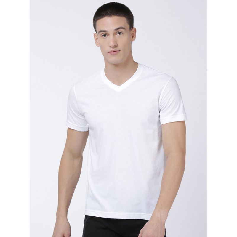 Levi's Men Ultra-Soft Cotton 300 Ls Classic V Neck Solid T-Shirt White (S)