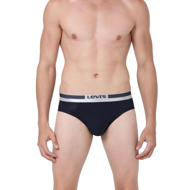 Levi's Men Ultra-Soft Supima Cotton Tencel Lycra 300 Ls Solid Prime Brief Blue (S)