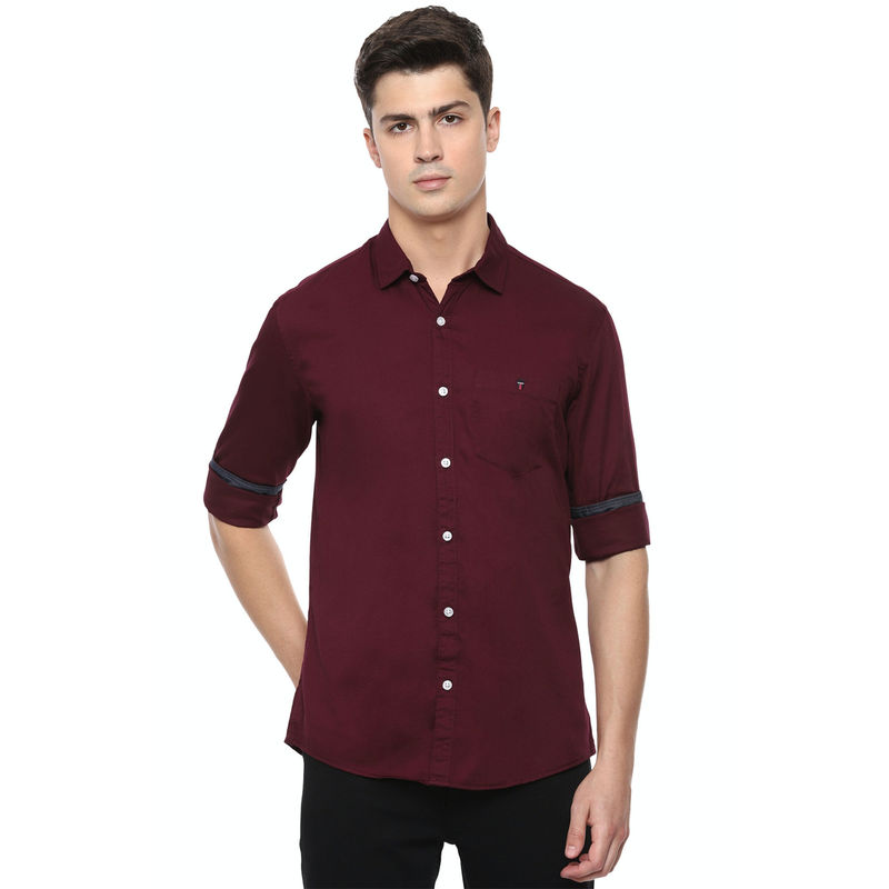 Louis Philippe Maroon Shirt (40)