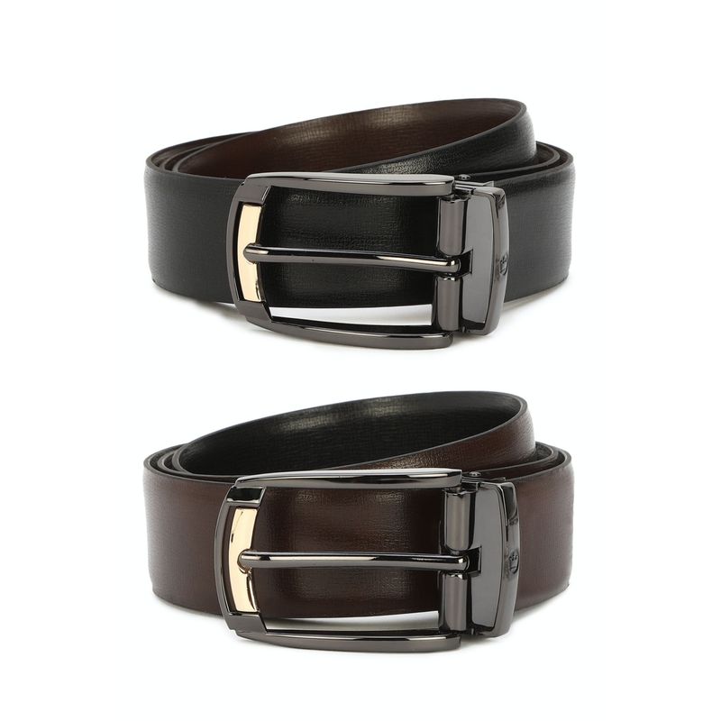 Louis Philippe Black Reversible Belt (L)