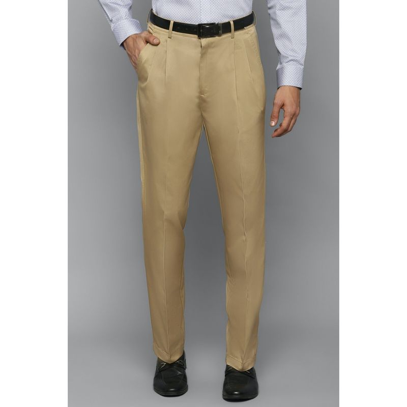 Louis Philippe Men Khaki Regular Formal Trousers (32)