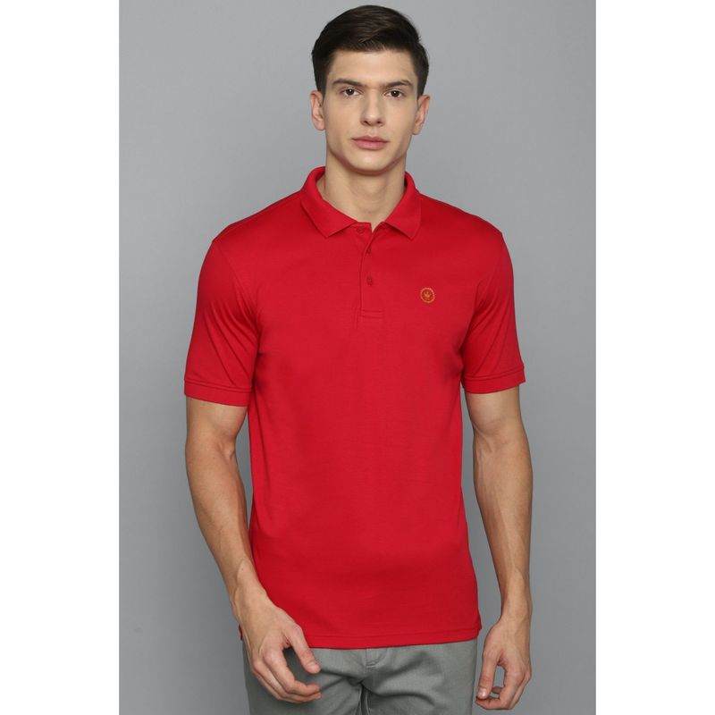 Louis Philippe Men Red Polo T-Shirt (M)