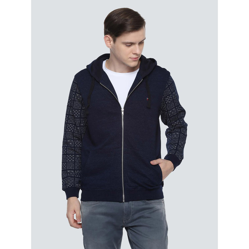 Louis Philippe Navy Blue Louis Philippe Navy Blue Sweatshirt Printed Sweatshirt (S)