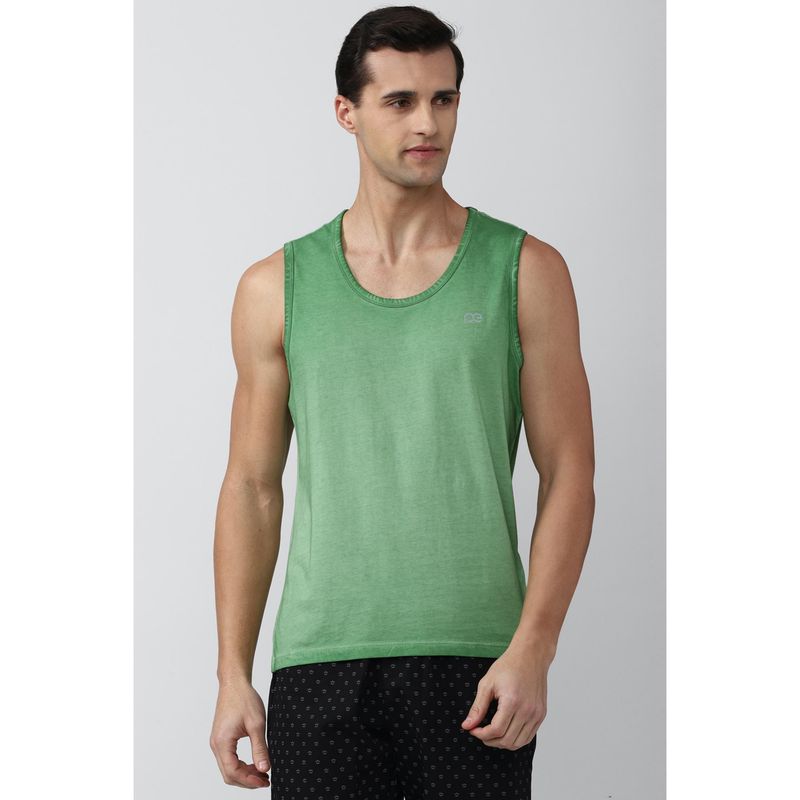 Peter England Men Green Tank Top (S)