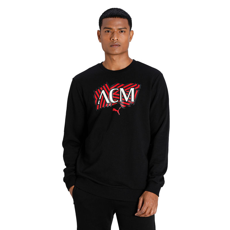 Puma ACM FtblCore Crew Mens Black Sweatshirt (L)