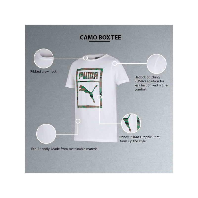 Puma Camo Box Men White T-Shirt (S)