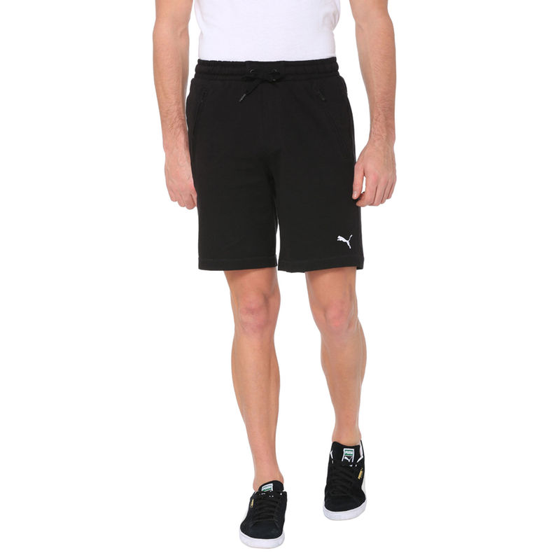 Puma Men's Zipped Jersey Embroidered Cat Logo Shorts (S)