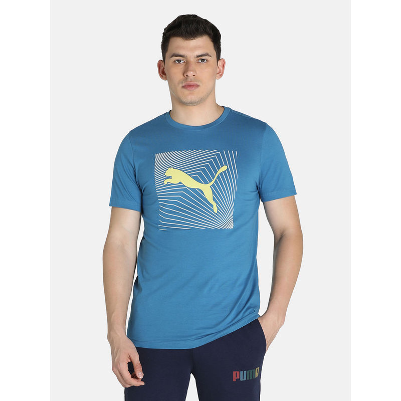 Puma Graphic Tee I Men Blue T-Shirt (XS)