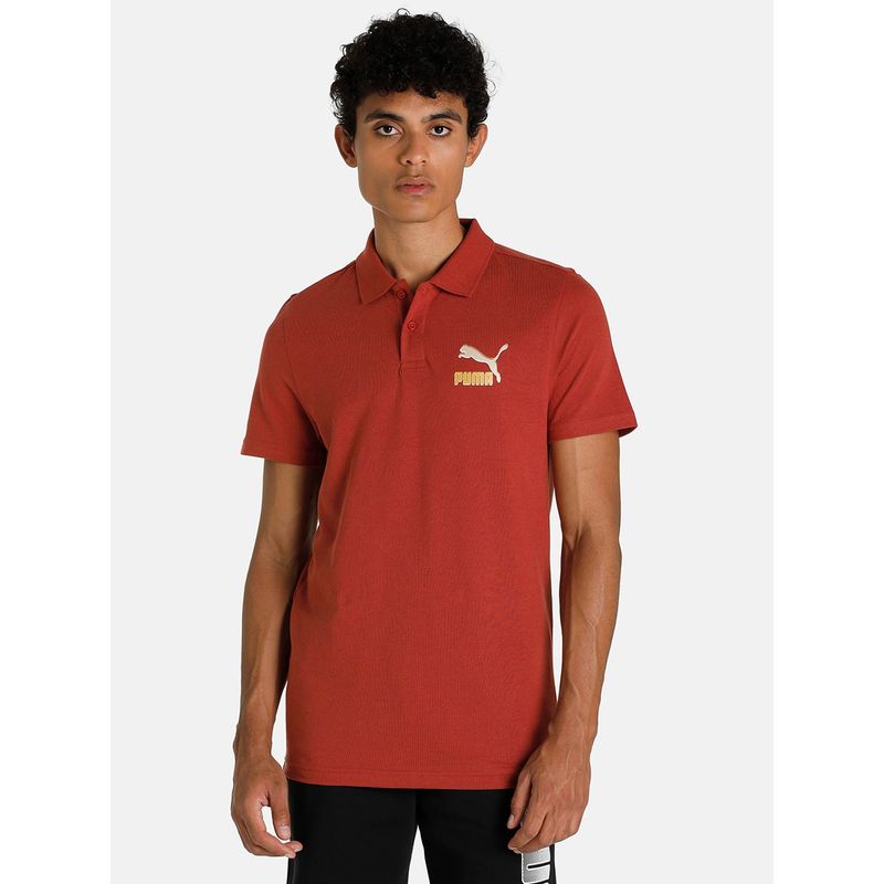 Puma Archive Graphic Mens Red Polo T-Shirt (S)
