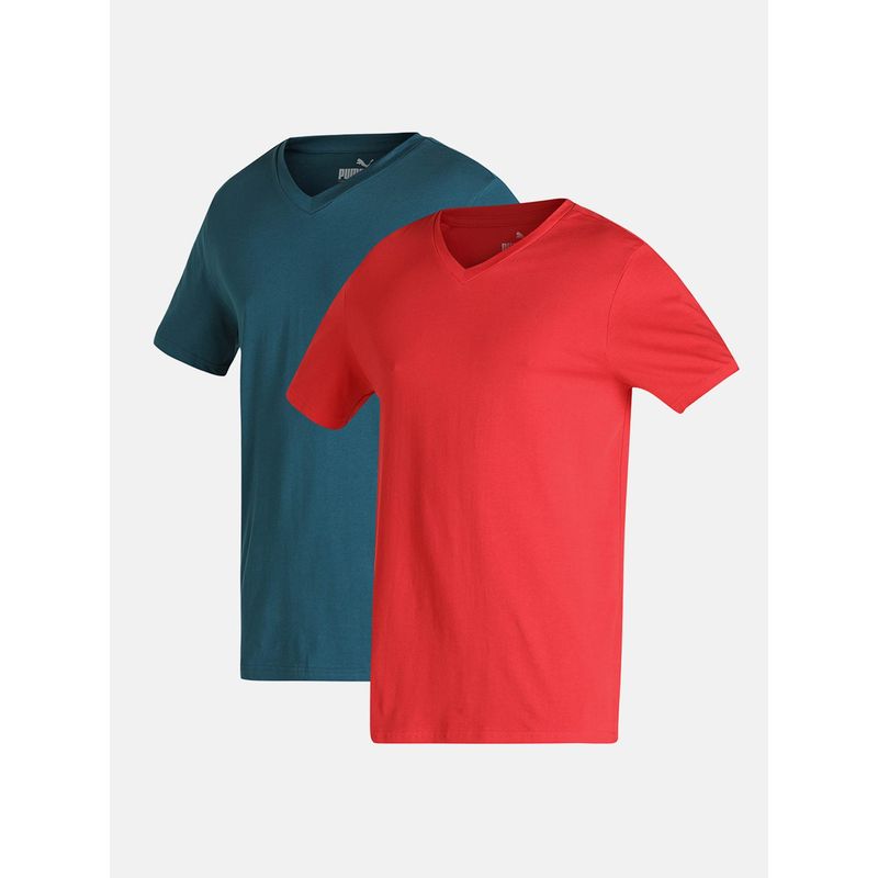 Puma V Neck Mens Multicolor T-Shirt (Pack of 2) (S)