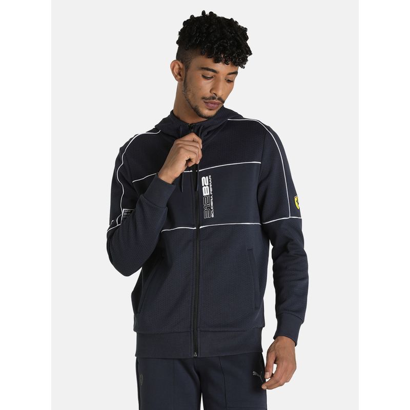 Puma Ferrari Motorsport Race Hooded Men Blue Jacket (S)