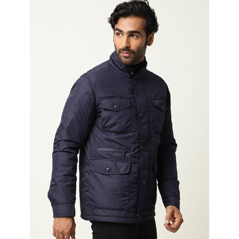 Rare Rabbit Solid Navy Blue Jackets (M)