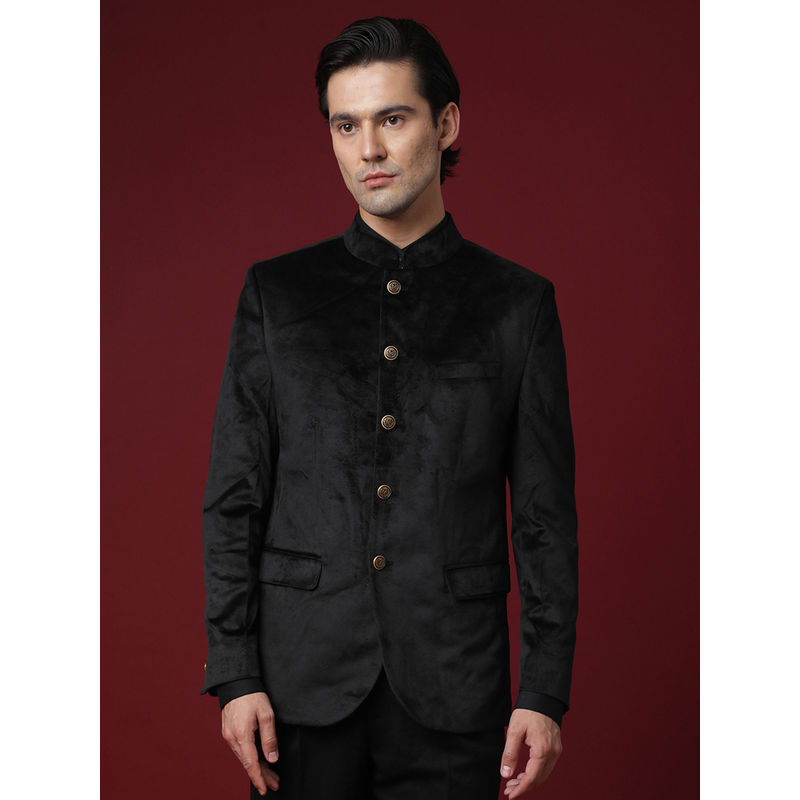 Rare Rabbit Core Black Bandhgalas (S)