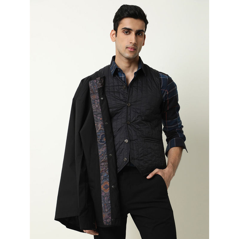 RARE RABBIT Black Solid Jacket (S)