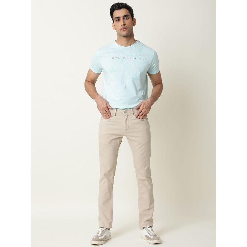 RARE RABBIT Spoke Beige Casual Trouser (30)