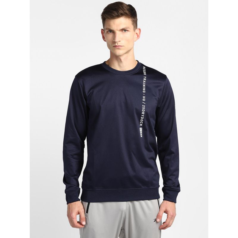Reebok Rbk Tri Sweat Blue Training Sweatshirts (XS)