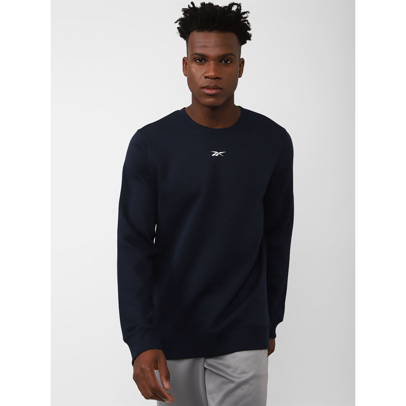 Reebok FND SWEAT Navy Blue Training Sweatshirts (XL)